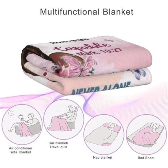 Inspirational Throw Blanket Fleece Soft Cozy Bedroom Gift for Women Girls 50x60 - Picture 6 of 8